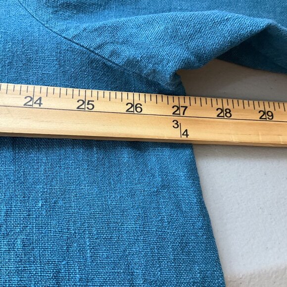 Bryn Walker Womens XL Linen Jacket Blue Teal Turquoise Made In USA Lagenlook - Picture 6 of 12
